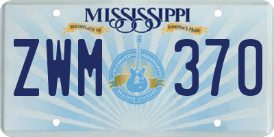MS license plate ZWM370