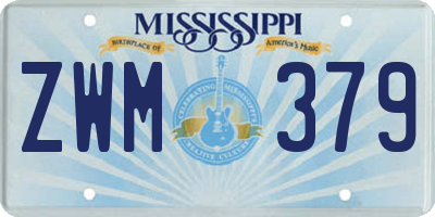 MS license plate ZWM379