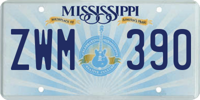 MS license plate ZWM390
