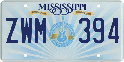 MS license plate ZWM394