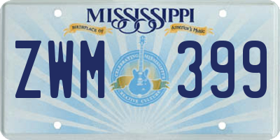 MS license plate ZWM399