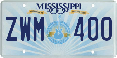 MS license plate ZWM400
