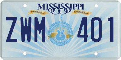 MS license plate ZWM401