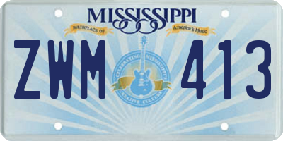 MS license plate ZWM413