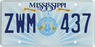 MS license plate ZWM437