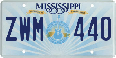 MS license plate ZWM440