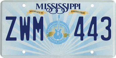 MS license plate ZWM443