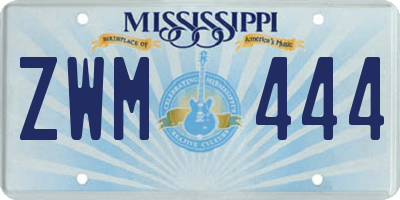 MS license plate ZWM444