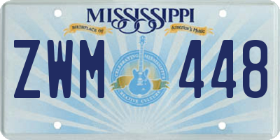 MS license plate ZWM448