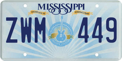 MS license plate ZWM449