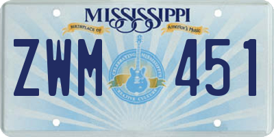 MS license plate ZWM451