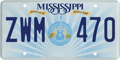 MS license plate ZWM470