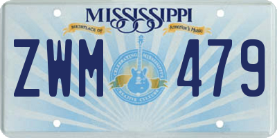 MS license plate ZWM479