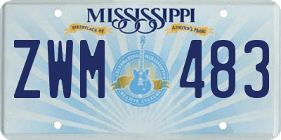 MS license plate ZWM483