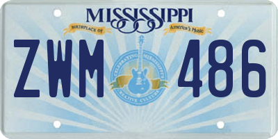 MS license plate ZWM486