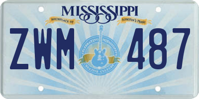 MS license plate ZWM487
