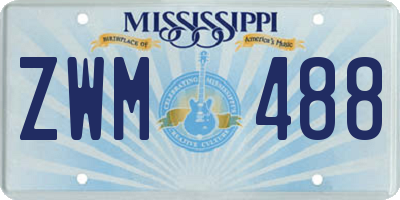 MS license plate ZWM488