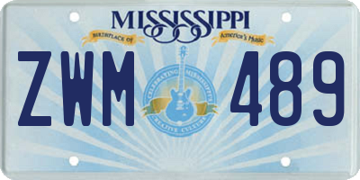 MS license plate ZWM489