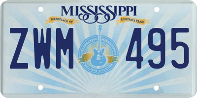 MS license plate ZWM495