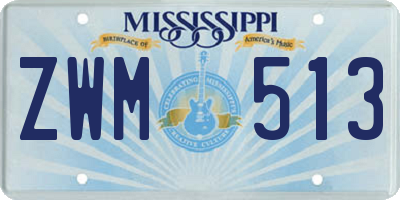 MS license plate ZWM513