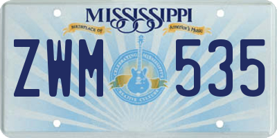 MS license plate ZWM535
