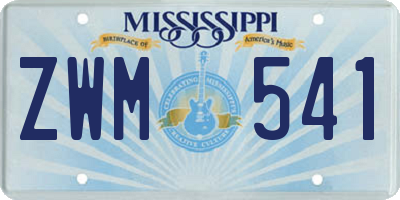MS license plate ZWM541