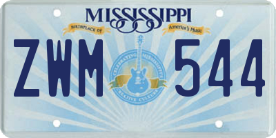 MS license plate ZWM544
