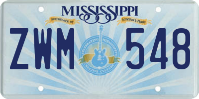 MS license plate ZWM548