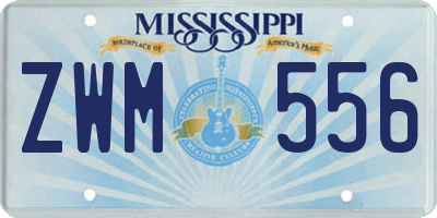 MS license plate ZWM556