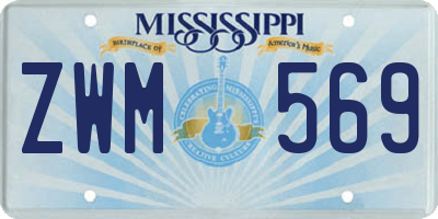 MS license plate ZWM569