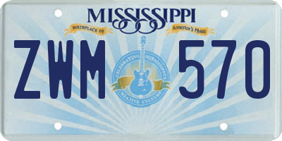 MS license plate ZWM570