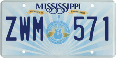 MS license plate ZWM571