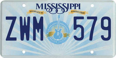 MS license plate ZWM579