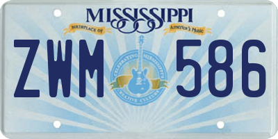 MS license plate ZWM586