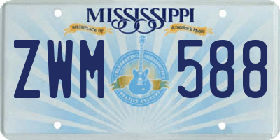 MS license plate ZWM588