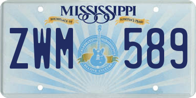 MS license plate ZWM589