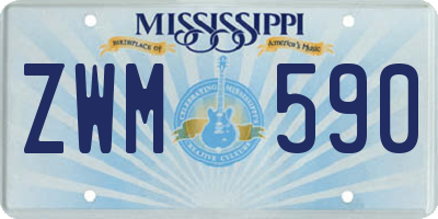 MS license plate ZWM590