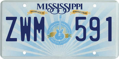 MS license plate ZWM591