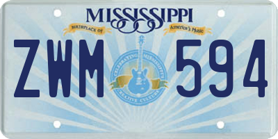 MS license plate ZWM594