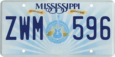 MS license plate ZWM596