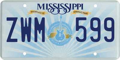 MS license plate ZWM599