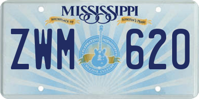 MS license plate ZWM620