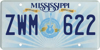 MS license plate ZWM622