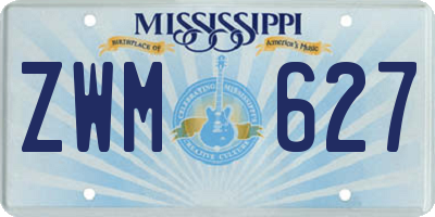 MS license plate ZWM627