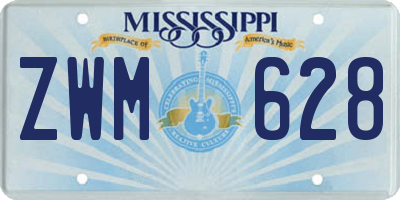 MS license plate ZWM628