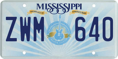 MS license plate ZWM640