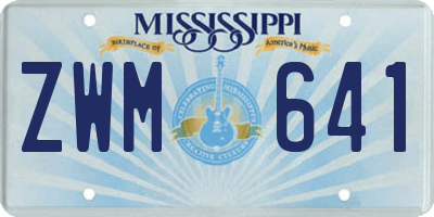 MS license plate ZWM641