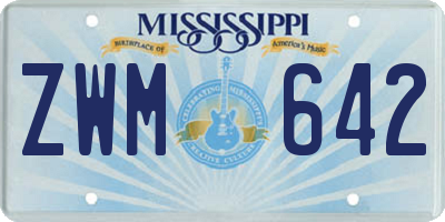 MS license plate ZWM642