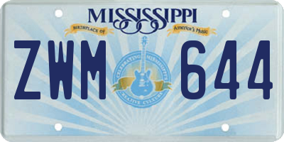 MS license plate ZWM644