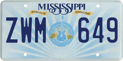 MS license plate ZWM649
